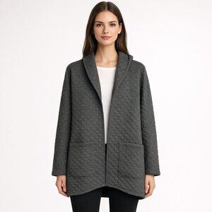 Marine Layer Corbet Quilted Coatigan XS Grey Coastal Grandma Minimalist Gorpcore